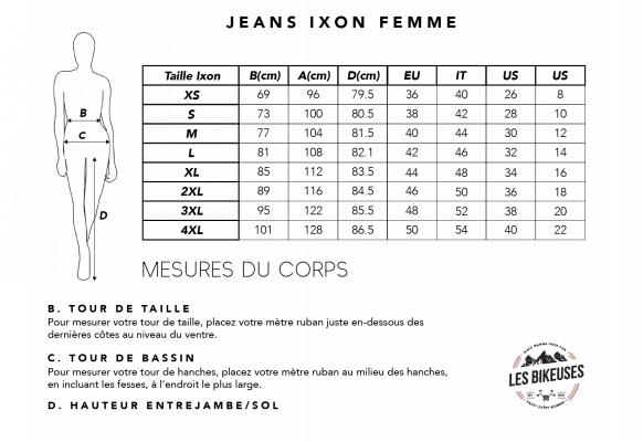 Tableau-jeans-ixon-femme-taille-les-bikeuses