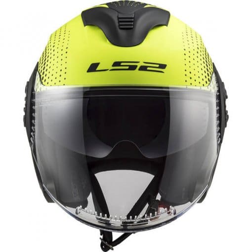 casque-jet-ls2-spin-yellow-front